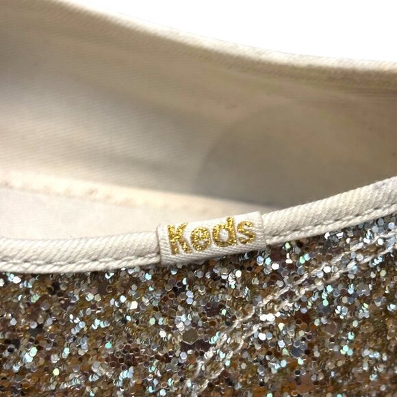 KATE SPADE KEDS Collab Silver Glitter Sparkle Sneakers Size 9 - Picture 9 of 11